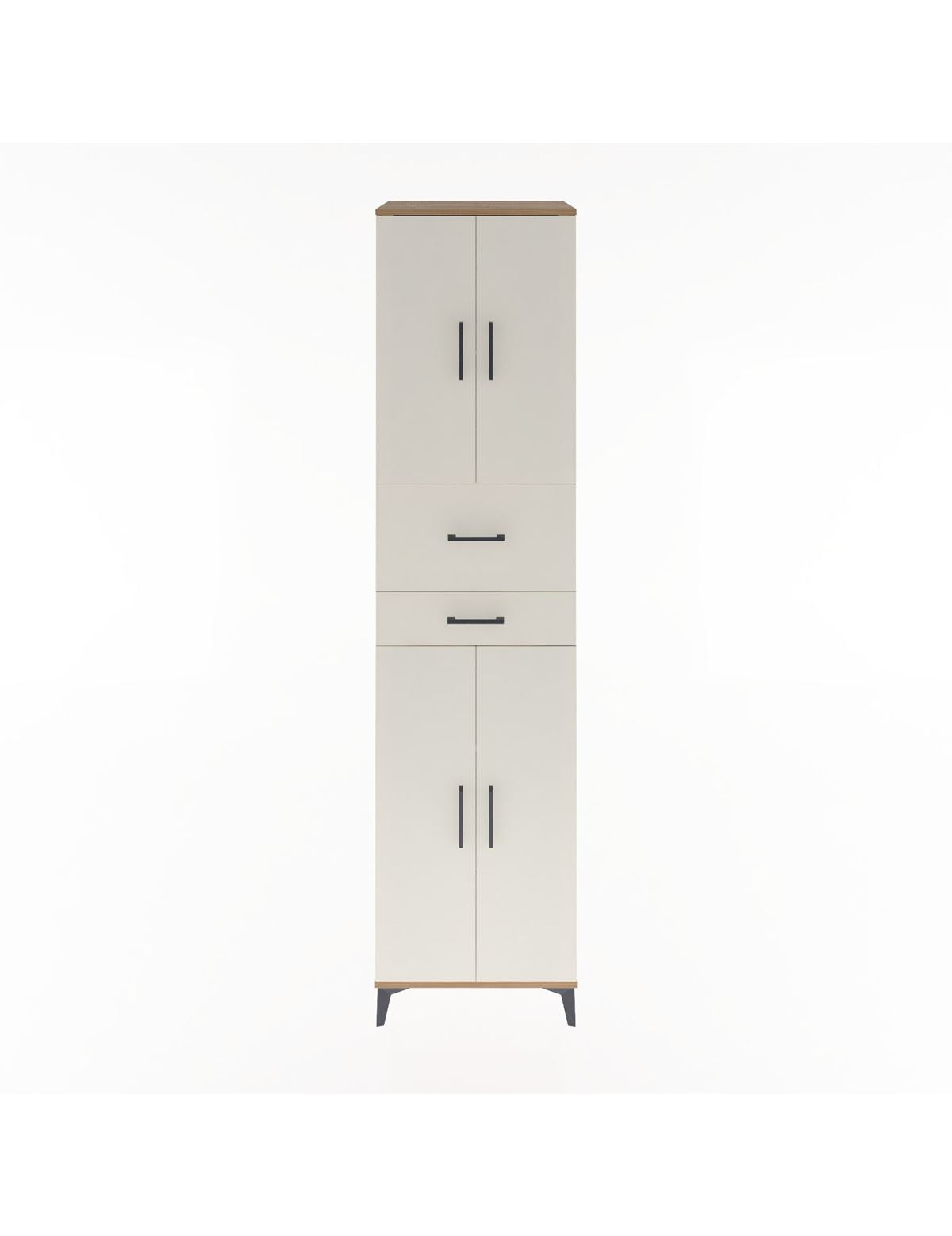 Hyperion Dolap 4 Raflı 2 Çekmeceli 4 Kapaklı 60x44x243 Çam-Aytaşı