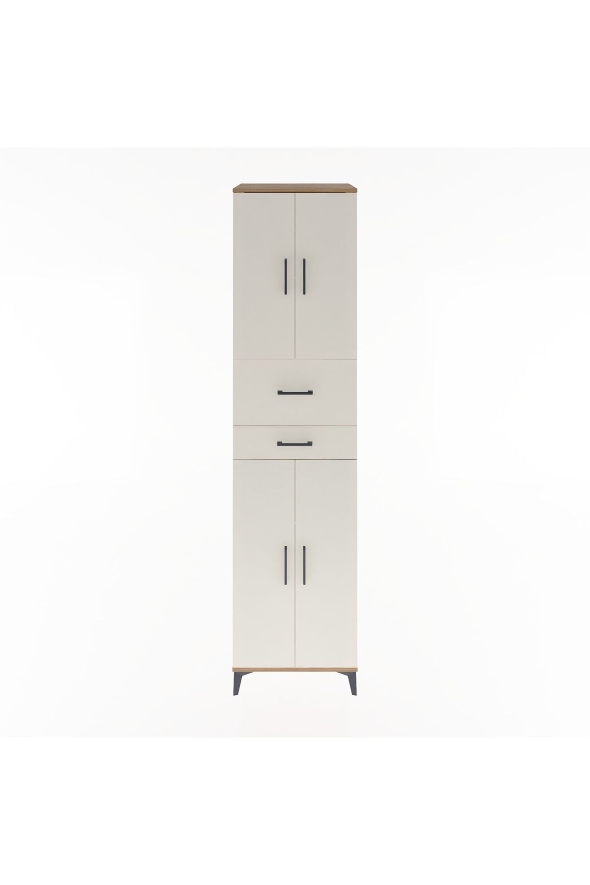 Hyperion Dolap 4 Raflı 2 Çekmeceli 4 Kapaklı 60x44x243 Çam-Aytaşı