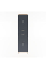 Hyperion Dolap 4 Raflı 2 Çekmeceli 4 Kapaklı 60x44x243 Çam-Antrasit