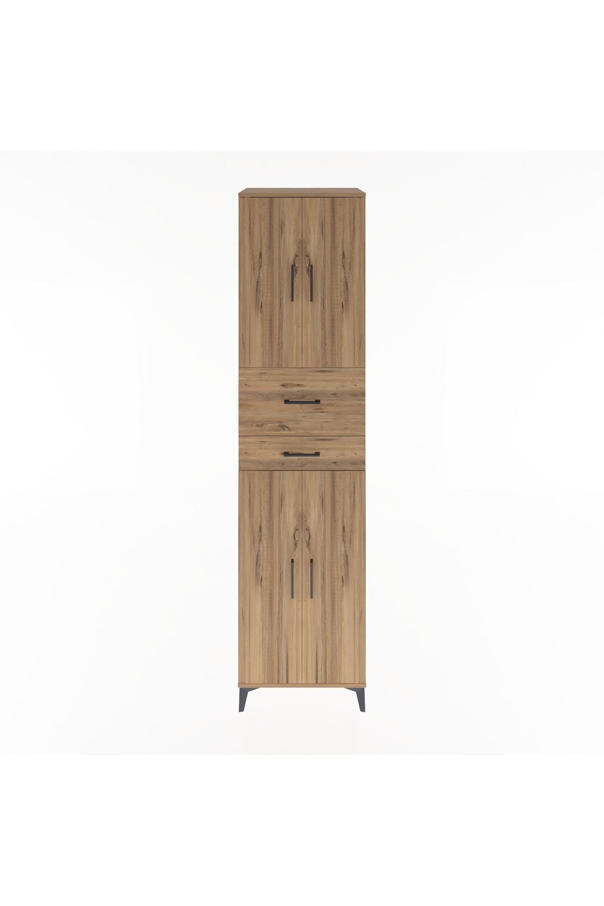 Hyperion Dolap 4 Raflı 2 Çekmeceli 4 Kapaklı 60x44x243 Çam-Çam