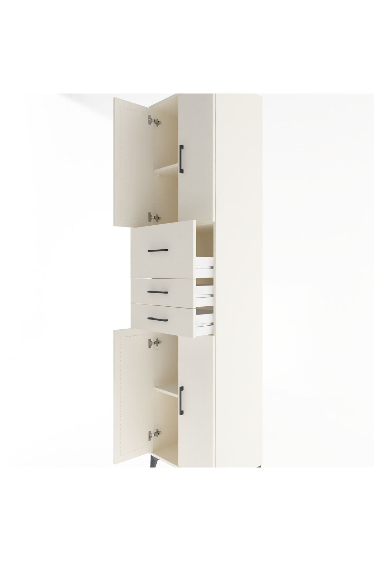 Hyperion Dolap 3 Raflı 3 Çekmeceli 4 Kapaklı 60x44x243 Aytaşı-Aytaşı