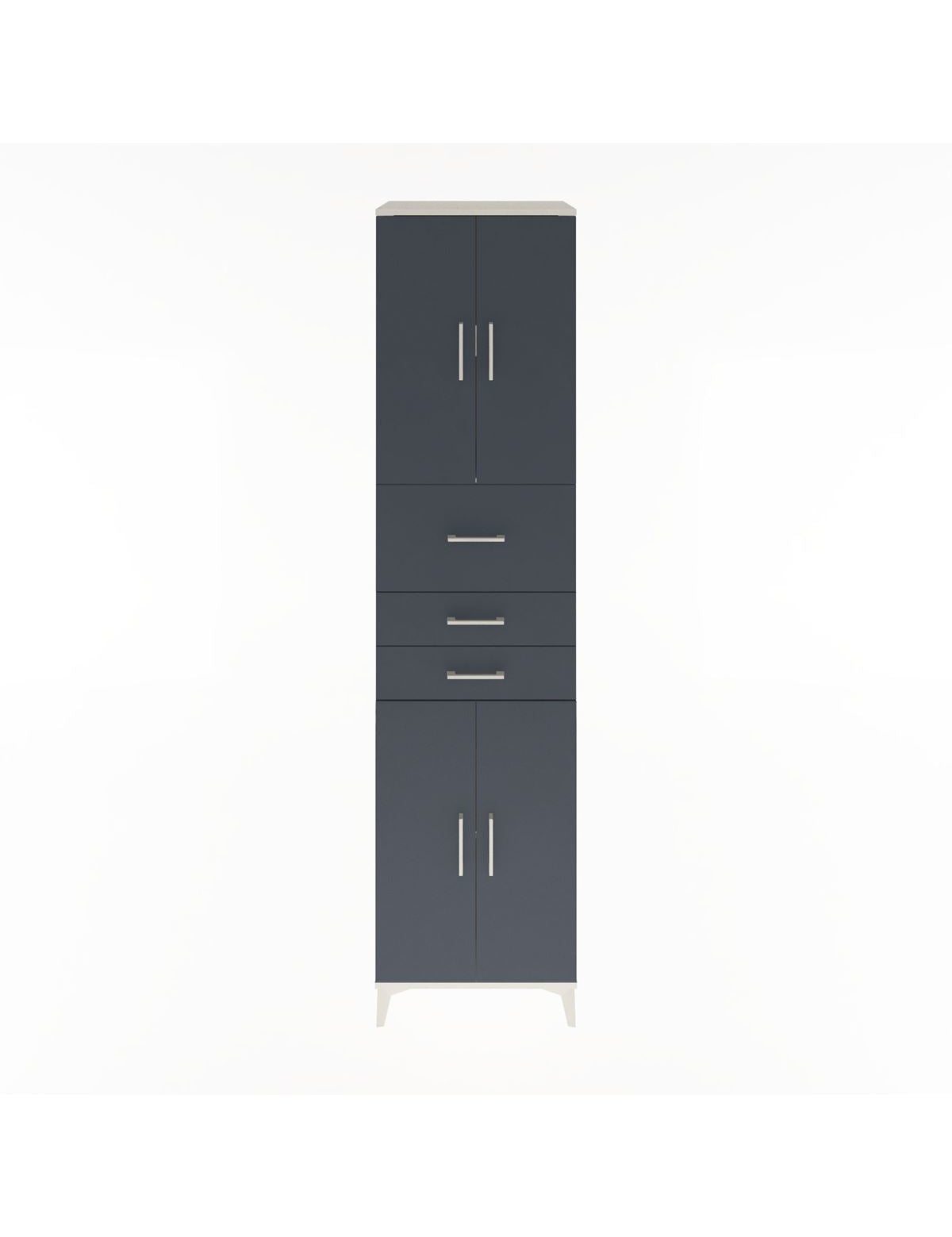 Hyperion Dolap 3 Raflı 3 Çekmeceli 4 Kapaklı 60x44x243 Aytaşı-Antrasit