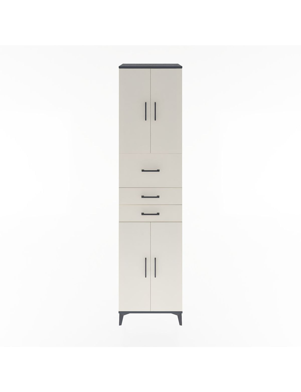 Hyperion Dolap 3 Raflı 3 Çekmeceli 4 Kapaklı 60x44x243 Antrasit-Aytaşı