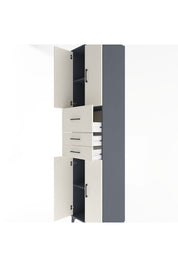 Hyperion Dolap 3 Raflı 3 Çekmeceli 4 Kapaklı 60x44x243 Antrasit-Aytaşı