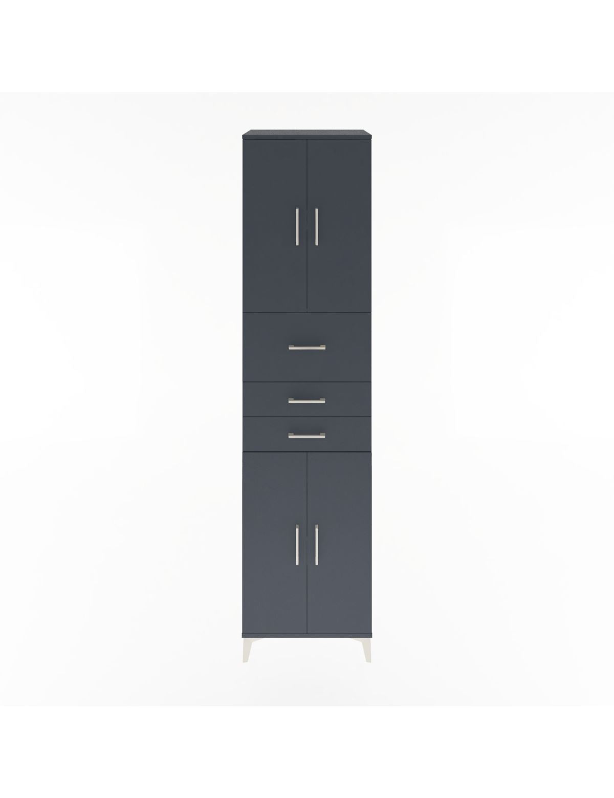 Hyperion Dolap 3 Raflı 3 Çekmeceli 4 Kapaklı 60x44x243 Antrasit-Antrasit