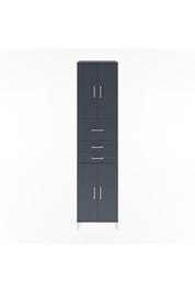 Hyperion Dolap 3 Raflı 3 Çekmeceli 4 Kapaklı 60x44x243 Antrasit-Antrasit