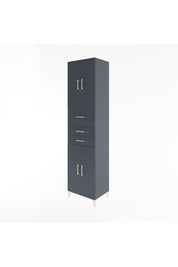 Hyperion Dolap 3 Raflı 3 Çekmeceli 4 Kapaklı 60x44x243 Antrasit-Antrasit