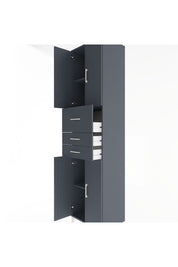 Hyperion Dolap 3 Raflı 3 Çekmeceli 4 Kapaklı 60x44x243 Antrasit-Antrasit