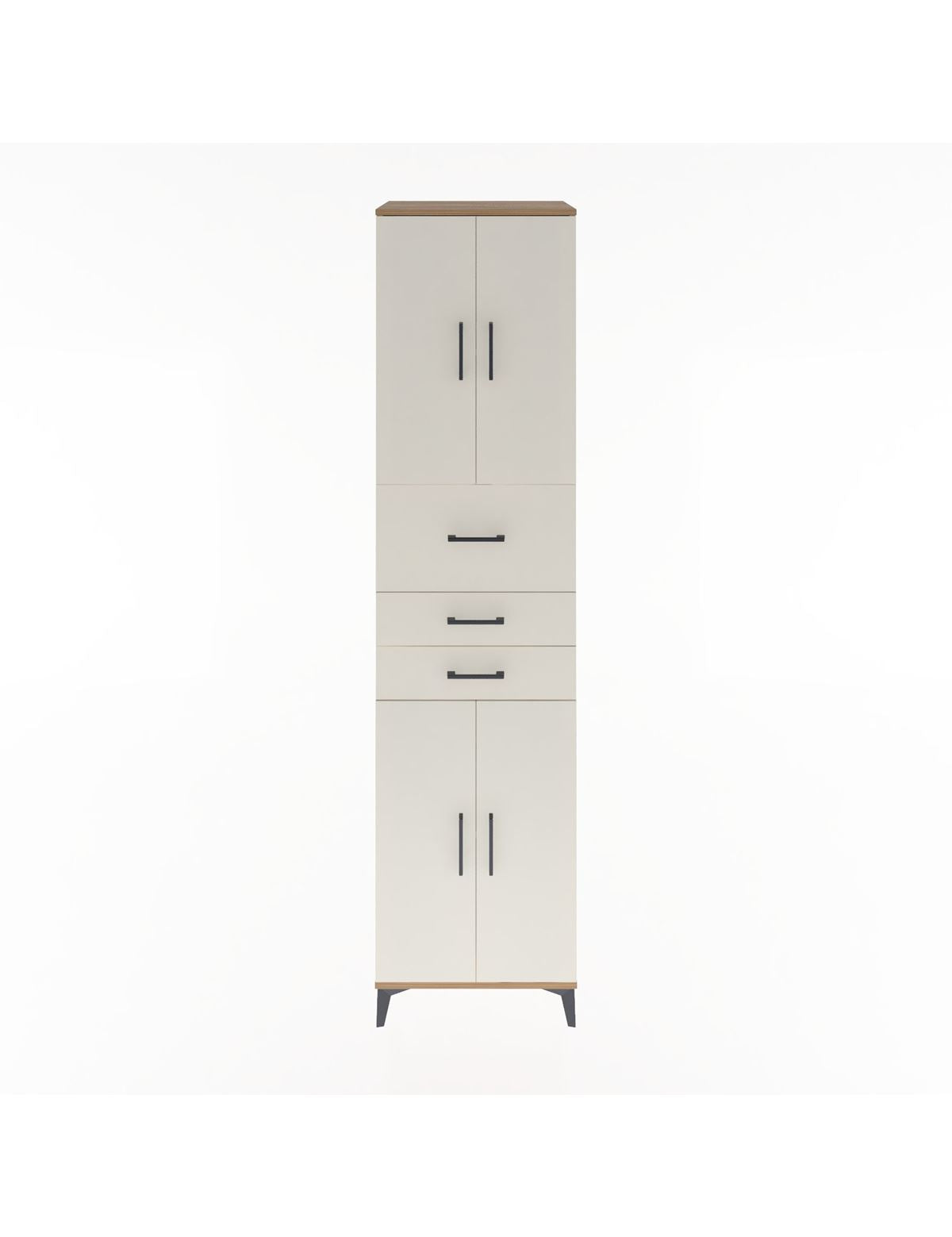 Hyperion Dolap 3 Raflı 3 Çekmeceli 4 Kapaklı 60x44x243 Çam-Aytaşı