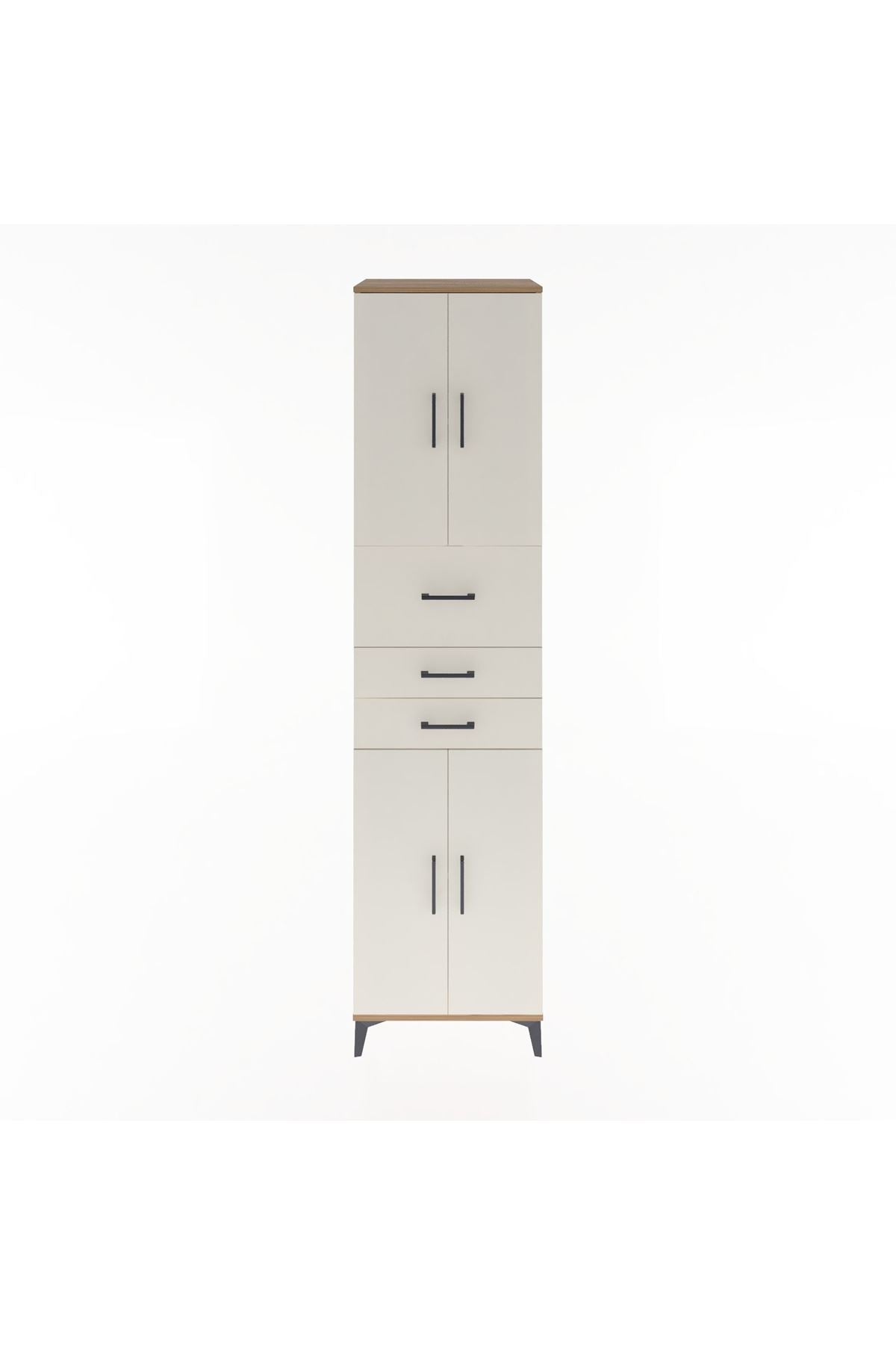 Hyperion Dolap 3 Raflı 3 Çekmeceli 4 Kapaklı 60x44x243 Çam-Aytaşı