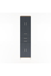 Hyperion Dolap 3 Raflı 3 Çekmeceli 4 Kapaklı 60x44x243 Çam-Antrasit