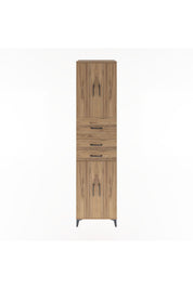 Hyperion Dolap 3 Raflı 3 Çekmeceli 4 Kapaklı 60x44x243 Çam-Çam