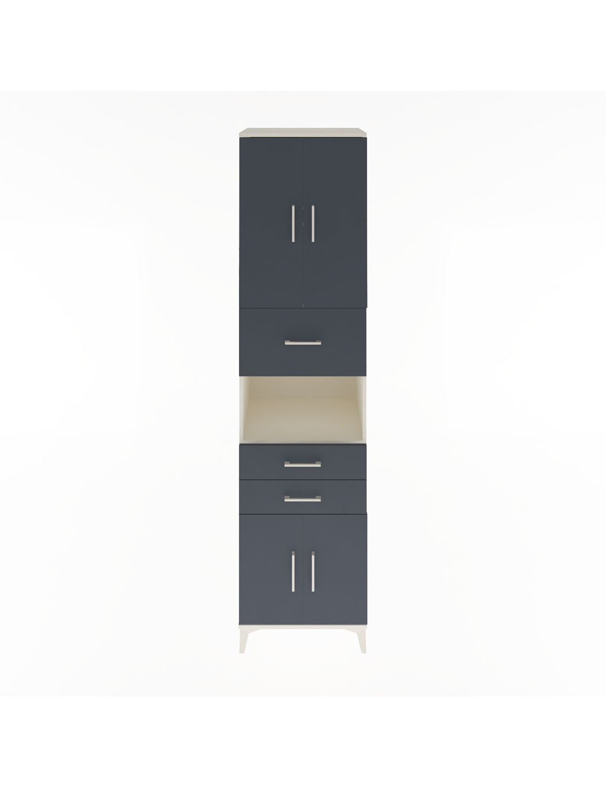 Hyperion Dolap 3 Raflı 3 Çekmeceli 4 Kapaklı 60x44x243 Aytaşı-Antrasit