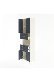 Hyperion Dolap 3 Raflı 3 Çekmeceli 4 Kapaklı 60x44x243 Aytaşı-Antrasit