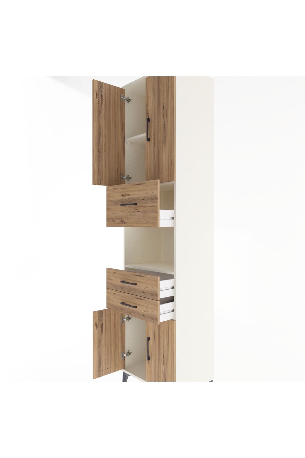 Hyperion Dolap 3 Raflı 3 Çekmeceli 4 Kapaklı 60x44x243 Aytaşı-Çam