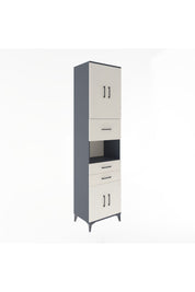 Hyperion Dolap 3 Raflı 3 Çekmeceli 4 Kapaklı 60x44x243 Antrasit-Aytaşı