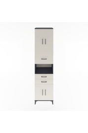 Hyperion Dolap 3 Raflı 3 Çekmeceli 4 Kapaklı 60x44x243 Antrasit-Aytaşı