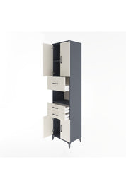 Hyperion Dolap 3 Raflı 3 Çekmeceli 4 Kapaklı 60x44x243 Antrasit-Aytaşı