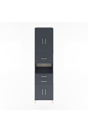 Hyperion Dolap 3 Raflı 3 Çekmeceli 4 Kapaklı 60x44x243 Antrasit-Antrasit