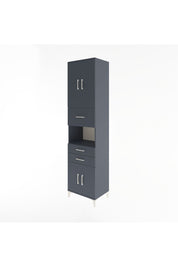 Hyperion Dolap 3 Raflı 3 Çekmeceli 4 Kapaklı 60x44x243 Antrasit-Antrasit