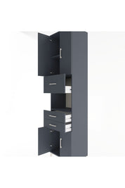 Hyperion Dolap 3 Raflı 3 Çekmeceli 4 Kapaklı 60x44x243 Antrasit-Antrasit