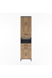 Hyperion Dolap 3 Raflı 3 Çekmeceli 4 Kapaklı 60x44x243 Antrasit-Çam