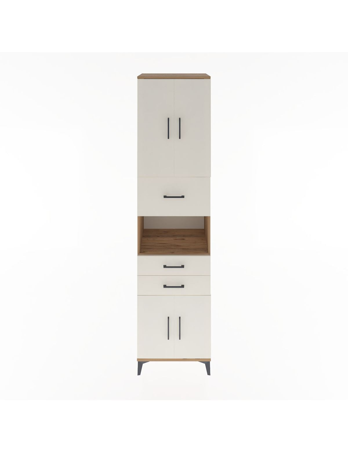 Hyperion Dolap 3 Raflı 3 Çekmeceli 4 Kapaklı 60x44x243 Çam-Aytaşı