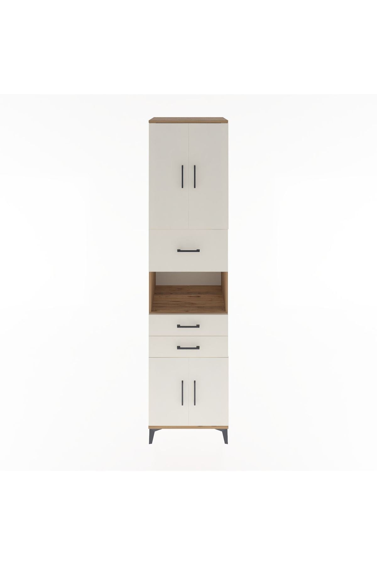 Hyperion Dolap 3 Raflı 3 Çekmeceli 4 Kapaklı 60x44x243 Çam-Aytaşı