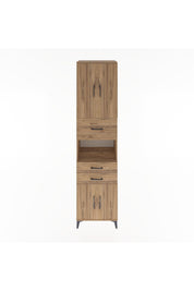 Hyperion Dolap 3 Raflı 3 Çekmeceli 4 Kapaklı 60x44x243 Çam-Çam