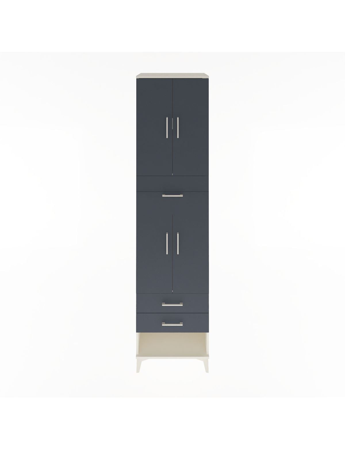 Hyperion Dolap 3 Raflı 3 Çekmeceli 4 Kapaklı 60x44x243 Aytaşı-Antrasit