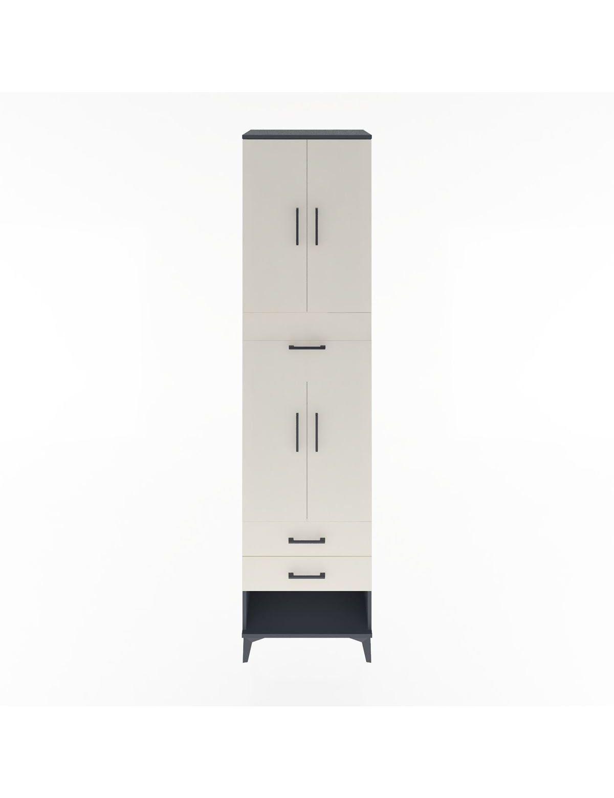 Hyperion Dolap 3 Raflı 3 Çekmeceli 4 Kapaklı 60x44x243 Antrasit-Aytaşı