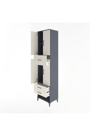 Hyperion Dolap 3 Raflı 3 Çekmeceli 4 Kapaklı 60x44x243 Antrasit-Aytaşı