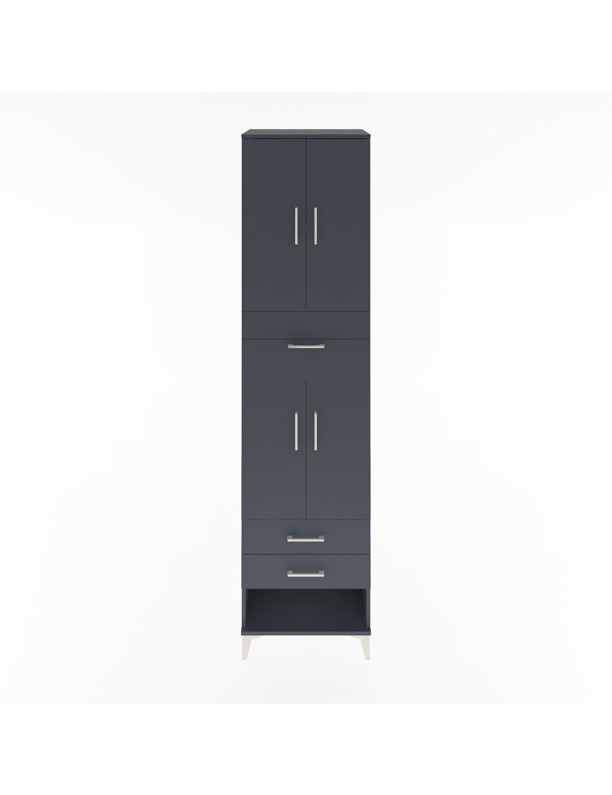 Hyperion Dolap 3 Raflı 3 Çekmeceli 4 Kapaklı 60x44x243 Antrasit-Antrasit