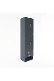 Hyperion Dolap 3 Raflı 3 Çekmeceli 4 Kapaklı 60x44x243 Antrasit-Antrasit