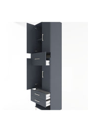 Hyperion Dolap 3 Raflı 3 Çekmeceli 4 Kapaklı 60x44x243 Antrasit-Antrasit