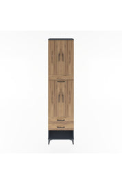 Hyperion Dolap 3 Raflı 3 Çekmeceli 4 Kapaklı 60x44x243 Antrasit-Çam