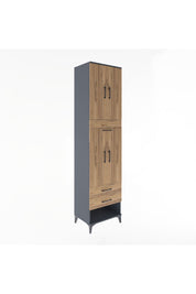 Hyperion Dolap 3 Raflı 3 Çekmeceli 4 Kapaklı 60x44x243 Antrasit-Çam