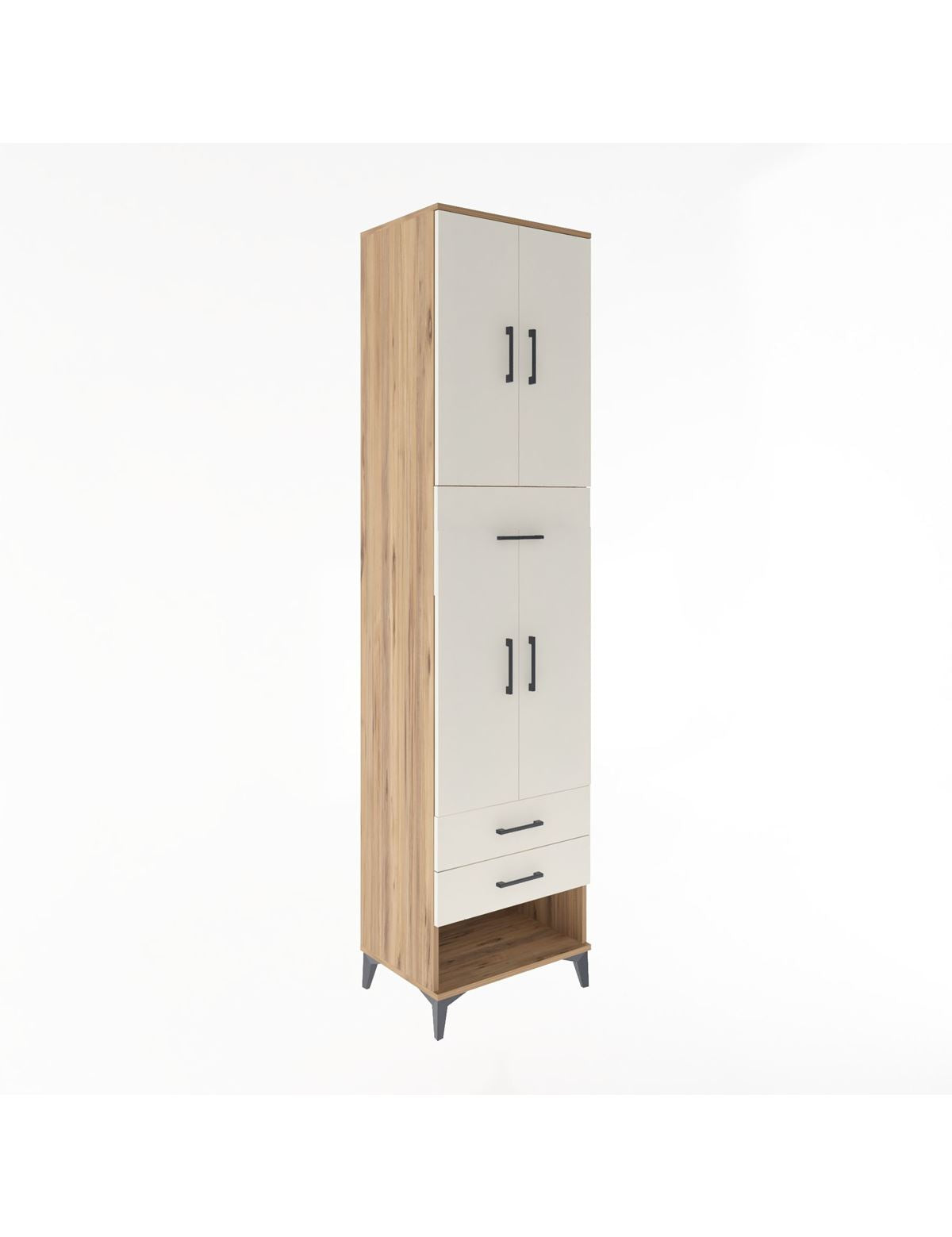 Hyperion Dolap 3 Raflı 3 Çekmeceli 4 Kapaklı 60x44x243 Çam-Aytaşı