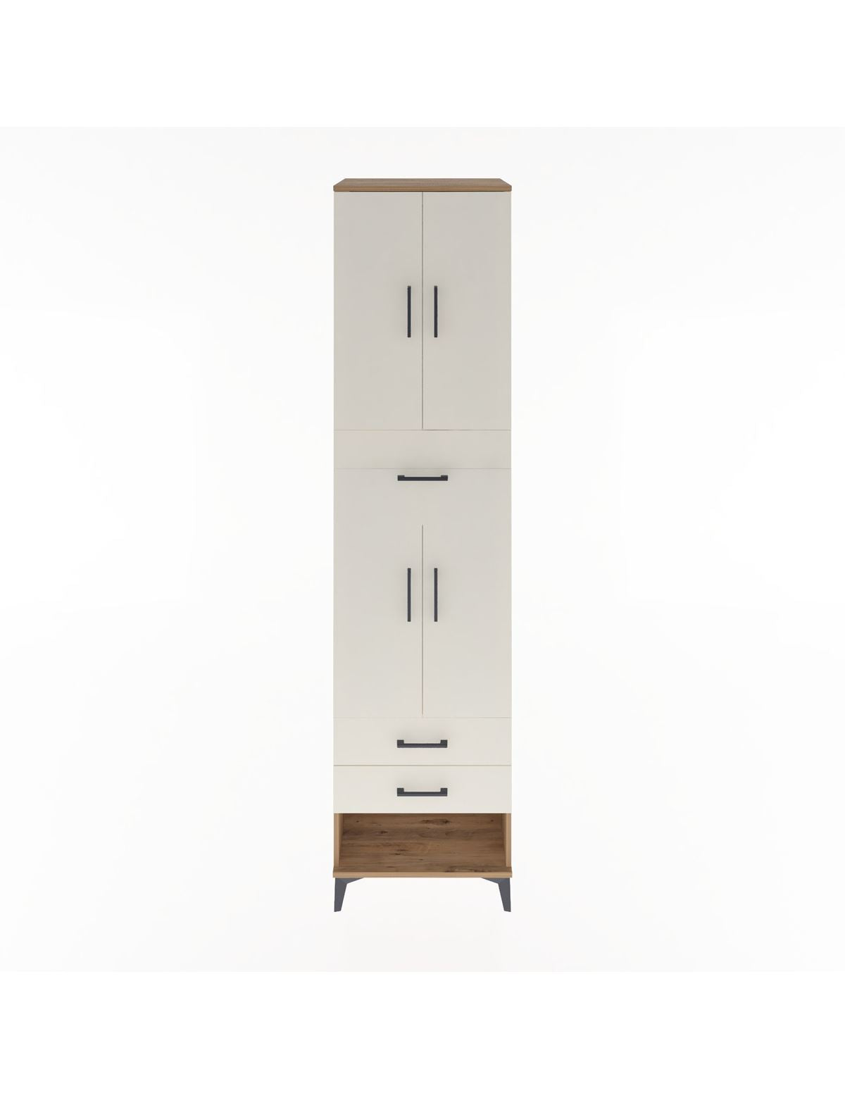 Hyperion Dolap 3 Raflı 3 Çekmeceli 4 Kapaklı 60x44x243 Çam-Aytaşı