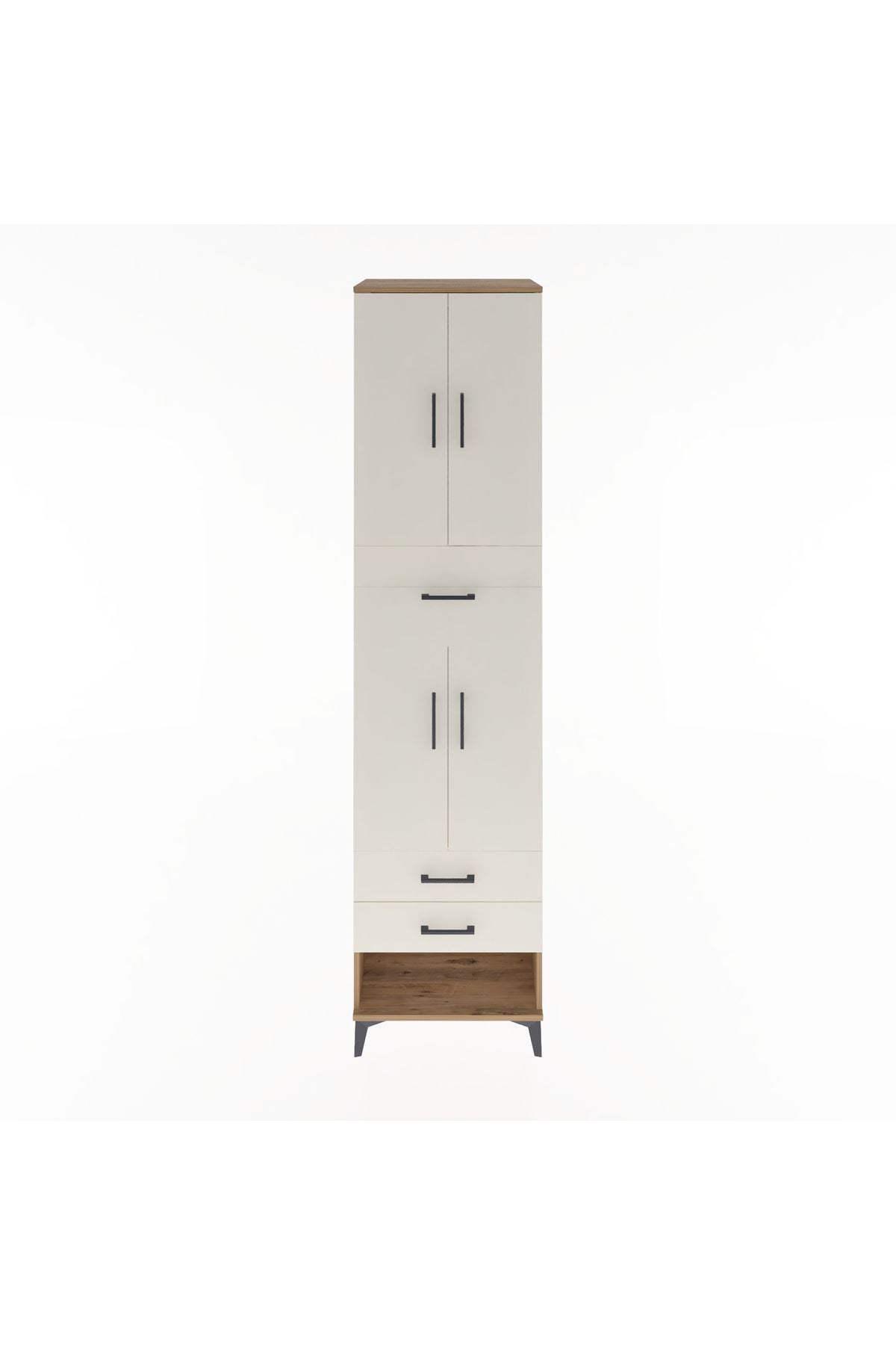 Hyperion Dolap 3 Raflı 3 Çekmeceli 4 Kapaklı 60x44x243 Çam-Aytaşı