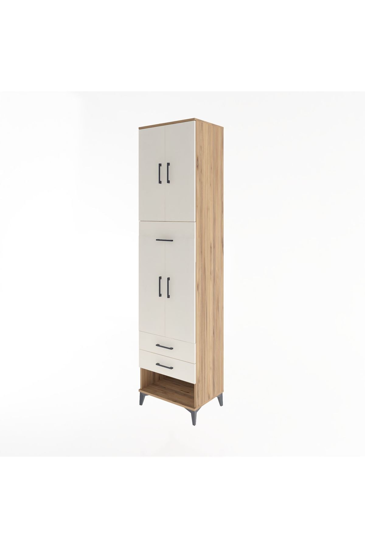 Hyperion Dolap 3 Raflı 3 Çekmeceli 4 Kapaklı 60x44x243 Çam-Aytaşı