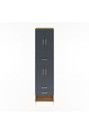 Hyperion Dolap 3 Raflı 3 Çekmeceli 4 Kapaklı 60x44x243 Çam-Antrasit