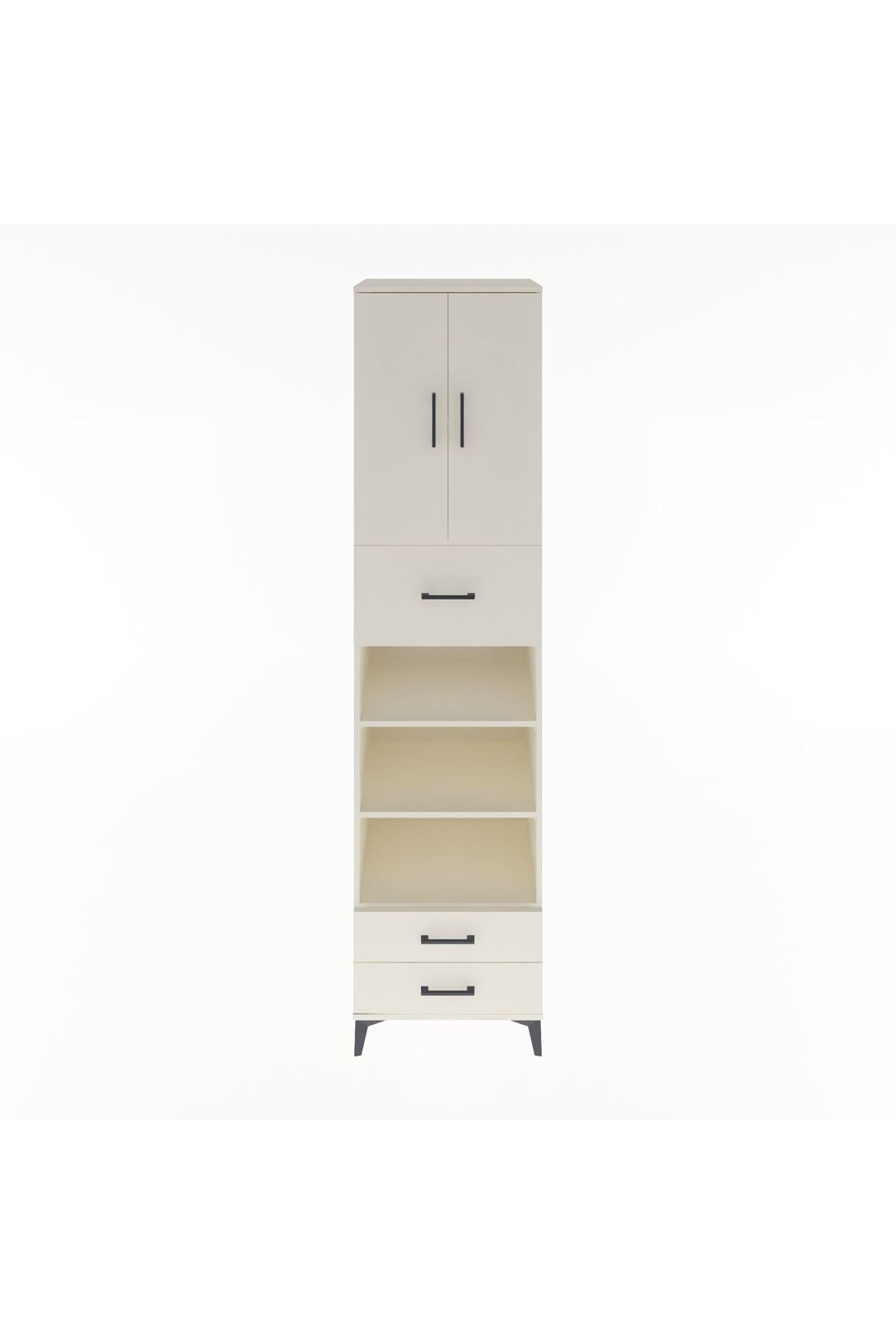 Hyperion Dolap 5 Raflı 3 Çekmeceli 2 Kapaklı 60x44x243 Aytaşı-Aytaşı