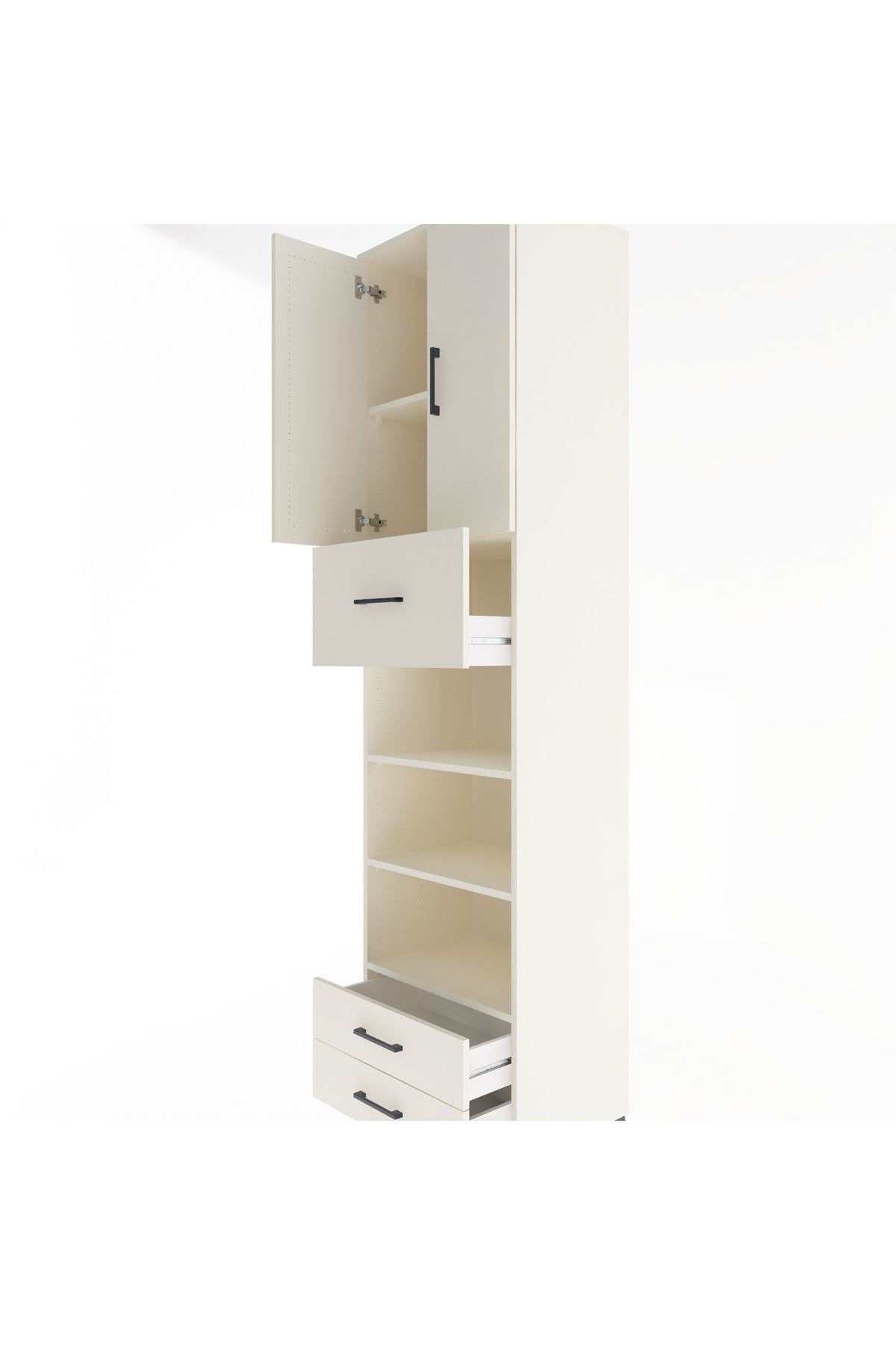 Hyperion Dolap 5 Raflı 3 Çekmeceli 2 Kapaklı 60x44x243 Aytaşı-Aytaşı