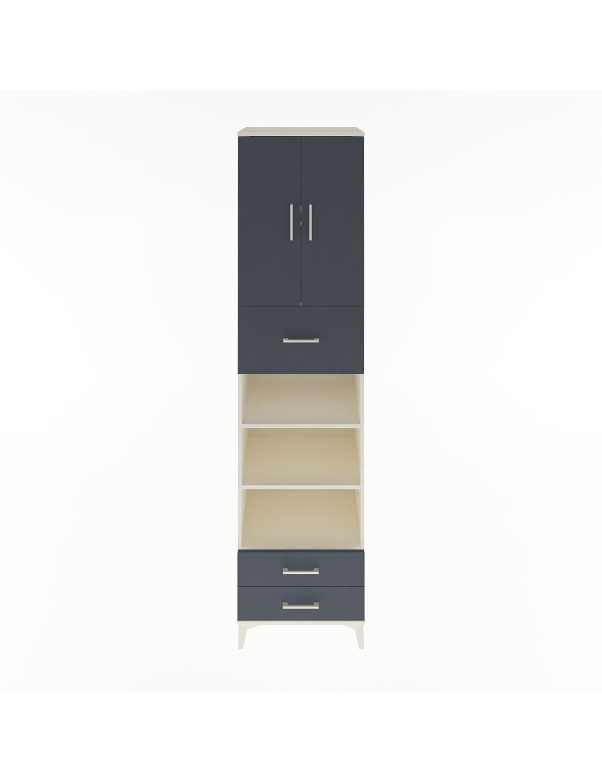 Hyperion Dolap 5 Raflı 3 Çekmeceli 2 Kapaklı 60x44x243 Aytaşı-Antrasit