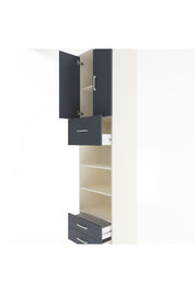 Hyperion Dolap 5 Raflı 3 Çekmeceli 2 Kapaklı 60x44x243 Aytaşı-Antrasit