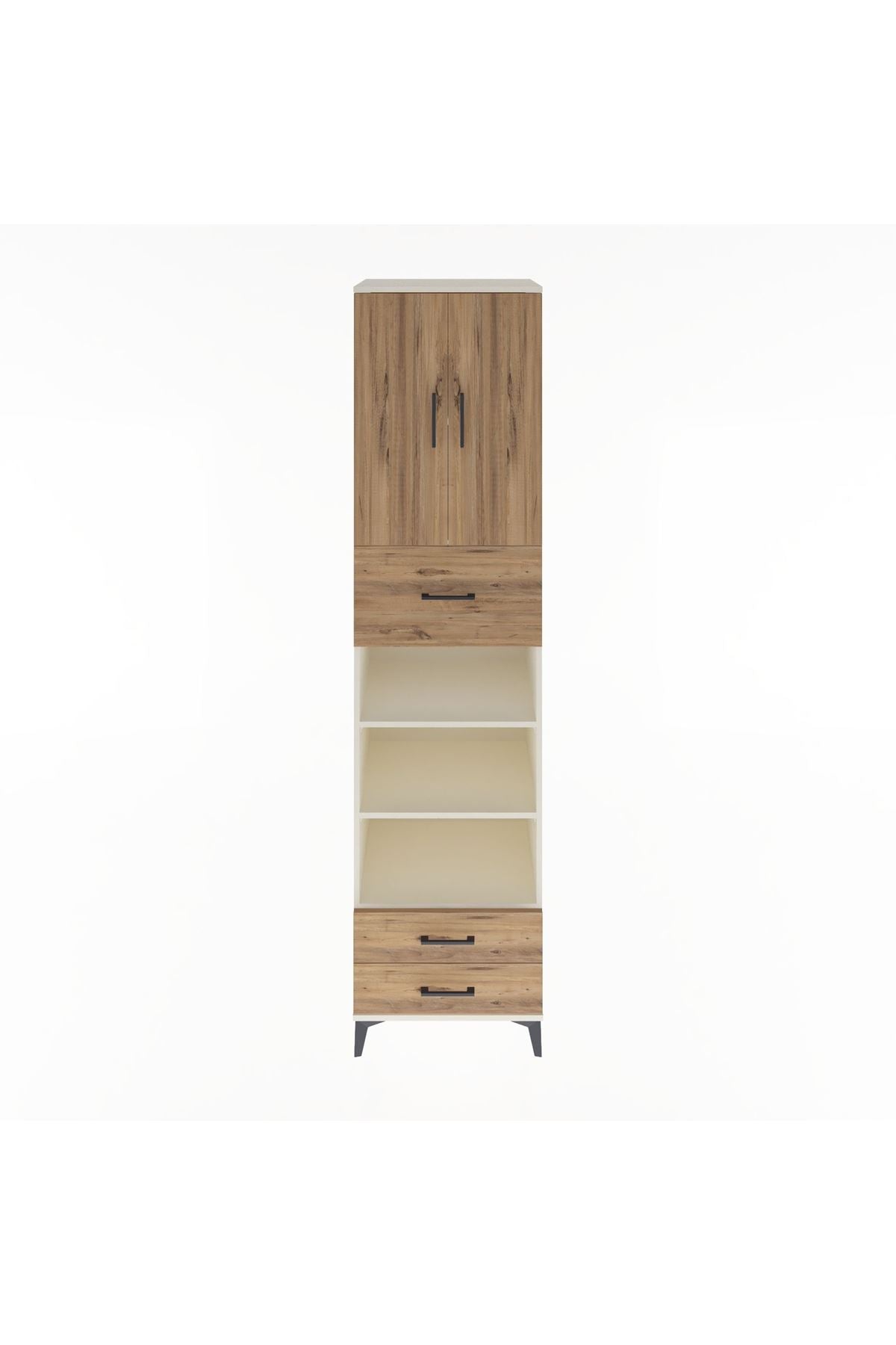 Hyperion Dolap 5 Raflı 3 Çekmeceli 2 Kapaklı 60x44x243 Aytaşı-Çam