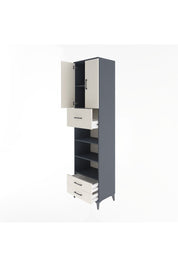 Hyperion Dolap 5 Raflı 3 Çekmeceli 2 Kapaklı 60x44x243 Antrasit-Aytaşı