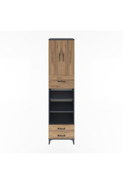 Hyperion Dolap 5 Raflı 3 Çekmeceli 2 Kapaklı 60x44x243 Antrasit-Çam
