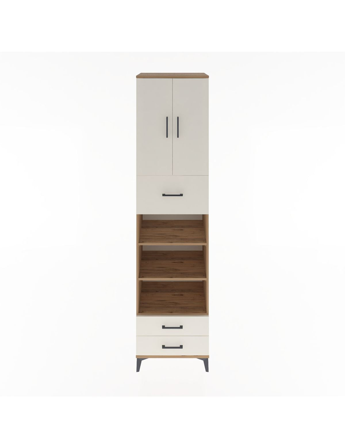 Hyperion Dolap 5 Raflı 3 Çekmeceli 2 Kapaklı 60x44x243 Çam-Aytaşı